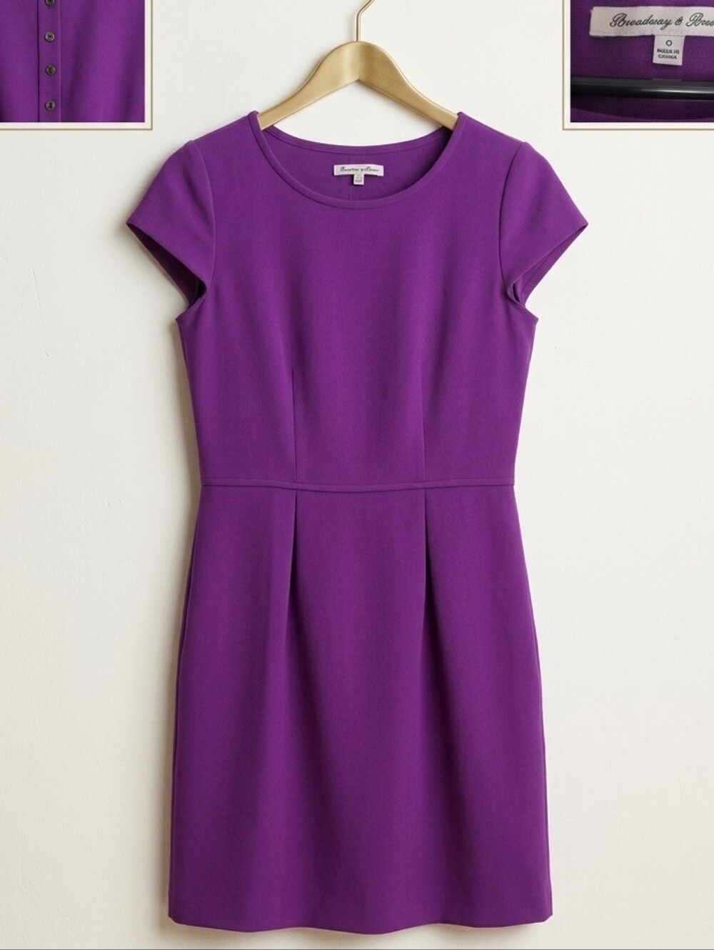 Broadway & Broome Vibrant Purple Cap Sleeve Button Back Mini Dress Size 0